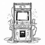 Download Vintage Arcade Machine Surrounded By Bubbles Coloring Pages  sketch template