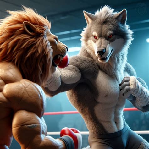 Male Lion and Wolf (Fighting) by daneclipse on DeviantArt