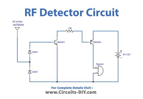 Simple RF Detector Circuit using Transistors