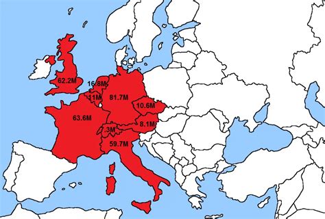 The U.S. Population Fitted in Europe and Vice Versa - Vivid Maps