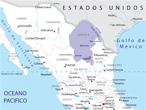 Mapa de Coahuila | Mapa de zacatecas, Coahuila, Chihuahua méxico