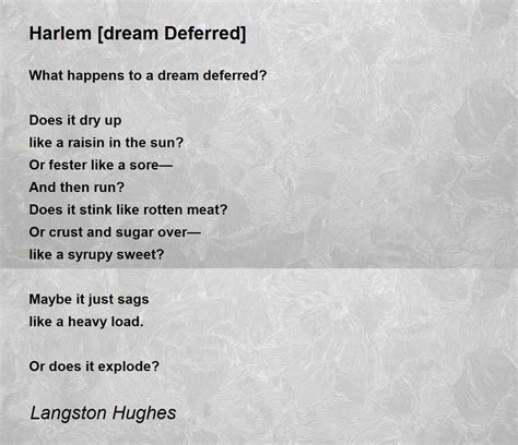 Harlem [dream Deferred] - Harlem [dream Deferred] Poem by Langston Hughes