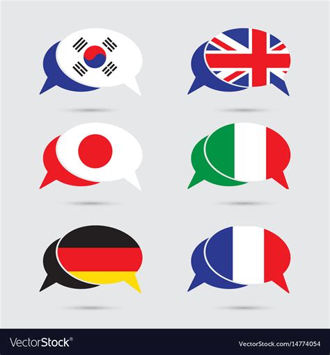 Speech bubble set with flag in format Royalty Free Vector