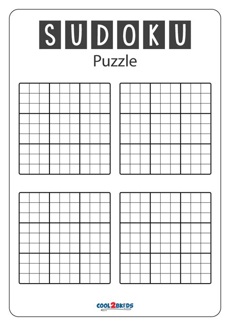 Free Printable Blank Sudoku Puzzles