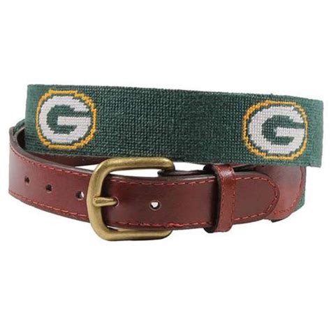 Smathers & Branson Green Bay Packers Needlepoint Belt