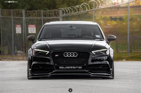 Stylish Thing: Black Audi S3 on Gold Avant Garde Rims | Black audi, Audi, Black