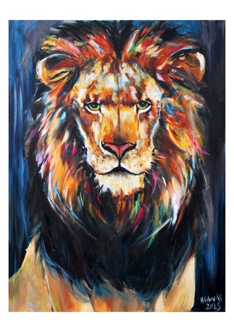 Lion acrylic painting print A4 8x12inches LIMITED EDITION