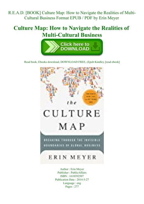 R.E.A.D. [BOOK] Culture Map How to Navigate the Realities of Multi-Cultural Business Format EPUB ...