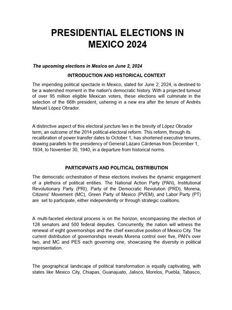 Presidential Elections in Mexico 2024 | PDF