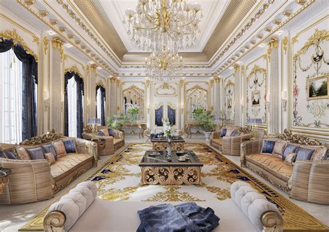 Luxurious Chandelier Living Room HD Wallpaper