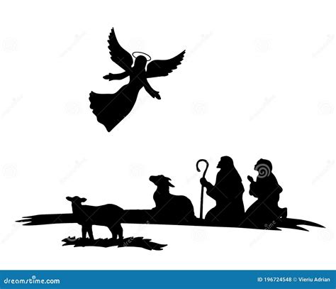 Shepherds Silhouette , Angels Stock Photography | CartoonDealer.com #196724582