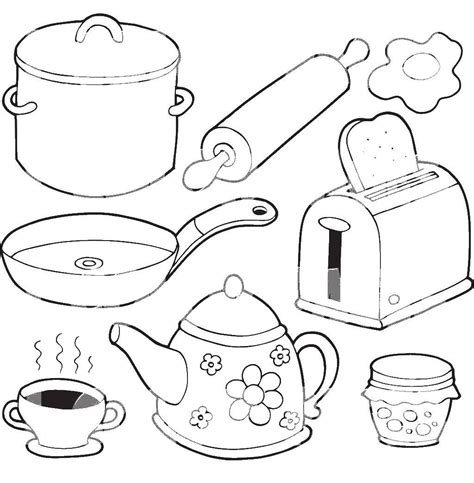 Online coloring pages Kitchen, Coloring pages for kids.