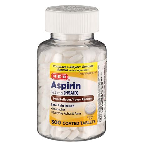 H-E-B Aspirin 325 Mg Coated Tablets - Shop Pain Relievers at H-E-B