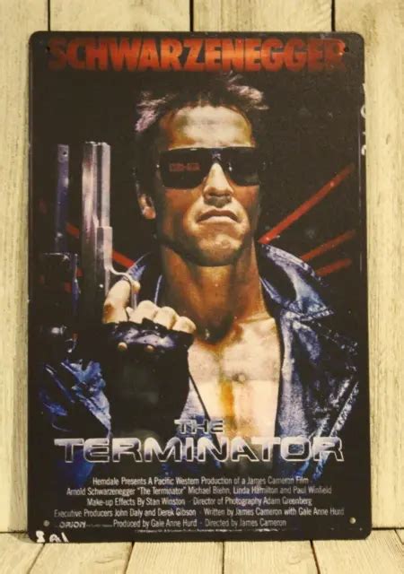TERMINATOR TIN SIGN Vintage Style Movie Poster Ad Home Theater ...