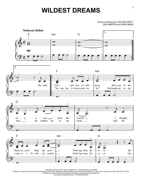 Wildest Dreams | Sheet Music Direct