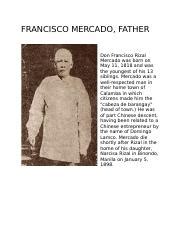 rizal grace.docx - FRANCISCO MERCADO FATHER Don Francisco Rizal Mercado ...