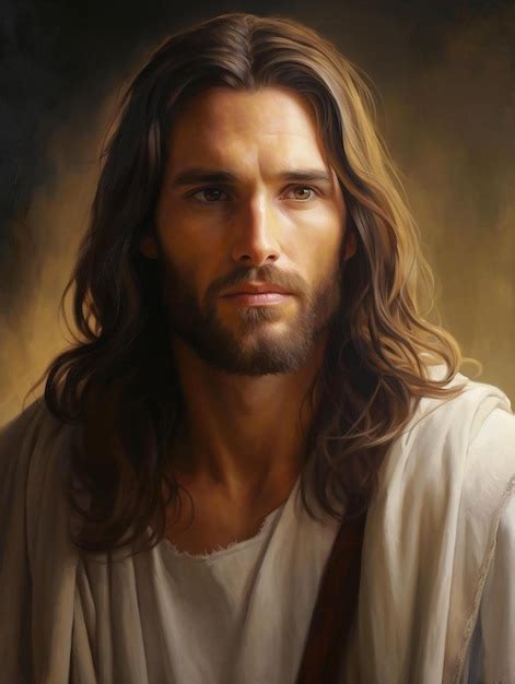 Premium AI Image | a painting of jesus with a cross on his face.