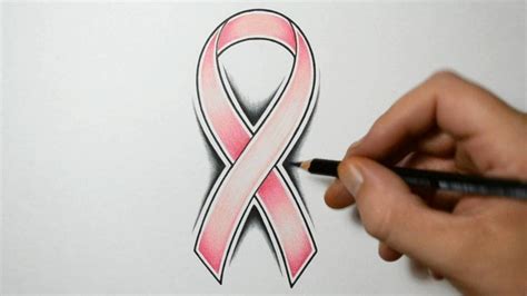 How to Draw a Cancer Ribbon - Tattoo Design Style - YouTube