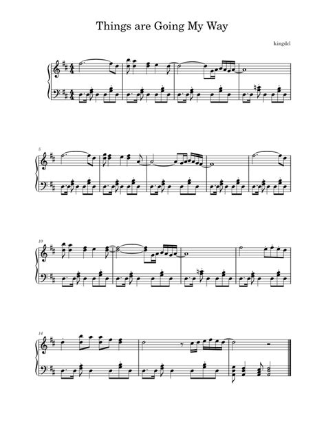 Things Are Going My Way Sheet music for Piano (Solo) Easy | Musescore.com