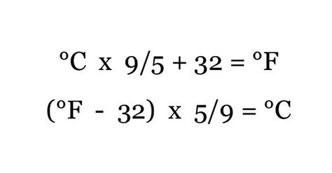 Temperature Conversion Formula Examples