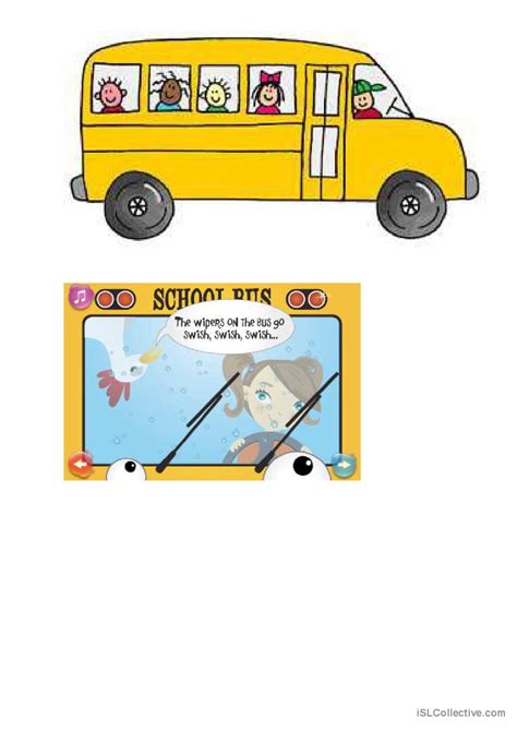 The wheels on the bus song song and…: English ESL worksheets pdf & doc