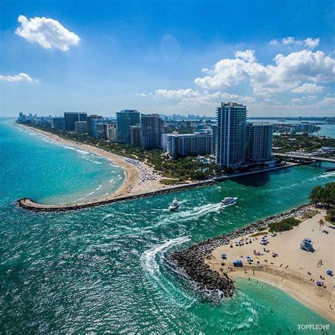 What an amazing view of Miami Beach Biscayne Bay and Ocean! #miamibeach by @topflight ...