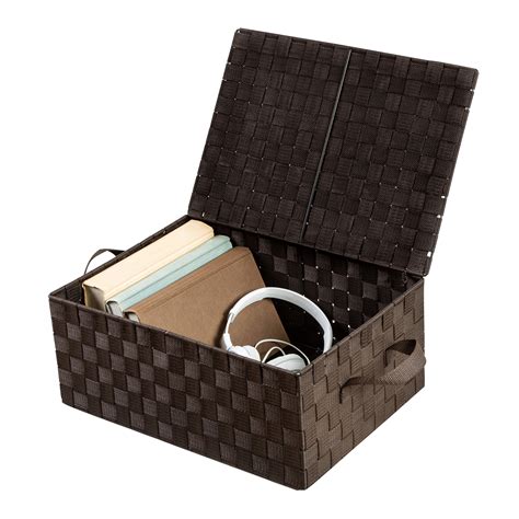 Honey Can Do Woven Storage Box with Hinged Lid, Espresso - Walmart.com - Walmart.com