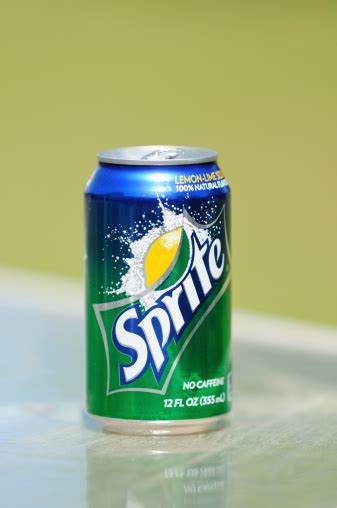 Sprite Can On Glass Picnic Table With Copy Space Stock Photo - Download Image Now - iStock