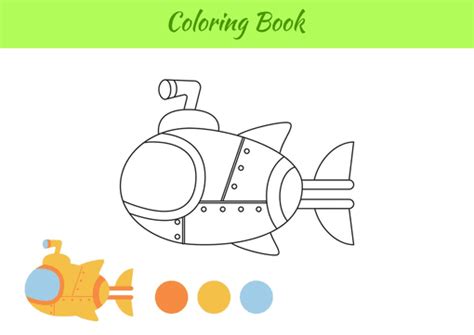 Coloring Page Of A Submarine Outline Sketch Drawing Vector, Submarine Drawing, Submarine Outline ...