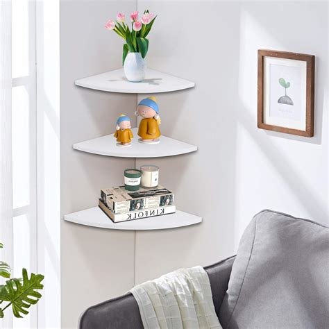 Buy Greensen Corner Wall Shelf, Floating Wall Shelf 3 Tier Corner Shelves Corner Shelf Wall PVC ...