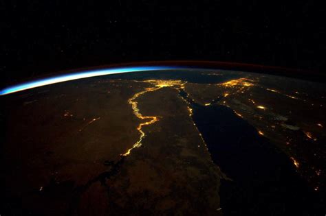 wordlessTech | Nile River at night from ISS