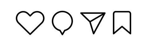 Minimalist social media icons, Like, comment, share and save icons. social media flat… | Iconos ...