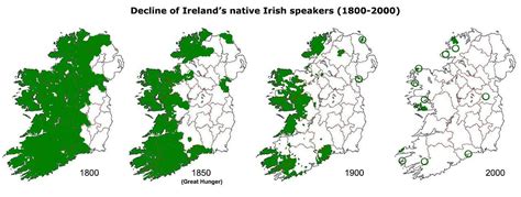 Decline of Irish Language over 200 years. Language Map, Irish Language, Gaelic Words, Imaginary ...