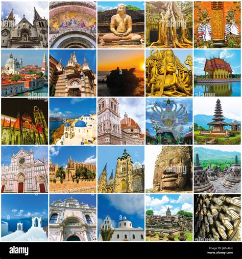 World Monuments Collage Stock Photo - Alamy