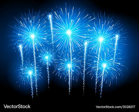 Blue fireworks Royalty Free Vector Image - VectorStock