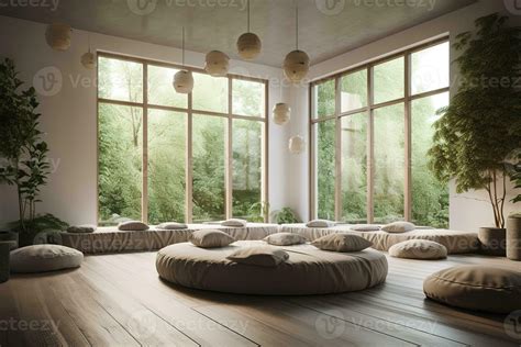 A peaceful image of a meditation room. The image could show a quiet ...