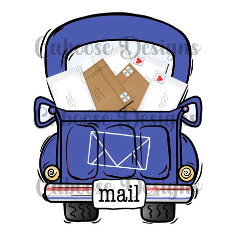 Mail Truck Digital Design Png Jpeg - Etsy