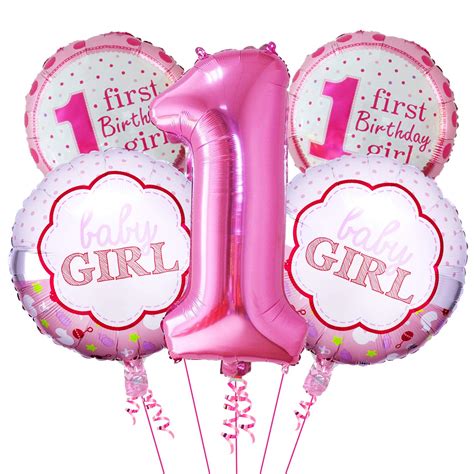 Party Propz First Birthday Decorations Girl - 5 Pcs 1St Birthday Decoration For Girls | 1St ...