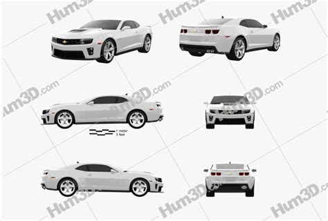 Chevrolet Camaro ZL1 2014 Blueprint Template - Hum3D