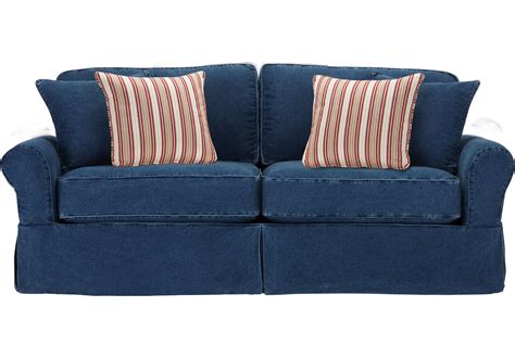 Cindy Crawford Home Beachside Blue Denim Sofa - Sofas (Blue) | Denim ...