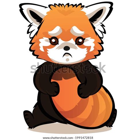 Cartoon Red Panda Feeling Sad: เวกเตอร์สต็อก (ปลอดค่าลิขสิทธิ์ ...