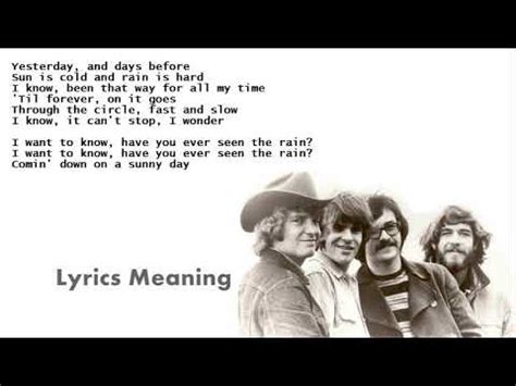 Creedence Clearwater Revival - Have You Ever Seen The Rain | Lyrics Meaning - YouTube