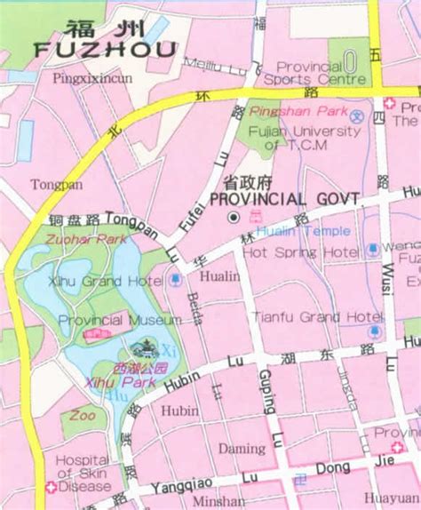 Fuzhou Map City of China | Map of China City Physical Province Regional