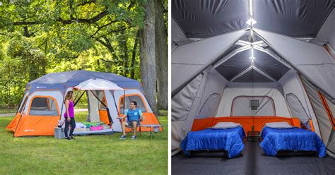 This Instant Setup Cabin Tent Has Built-In LED Lighting For Lighted ...