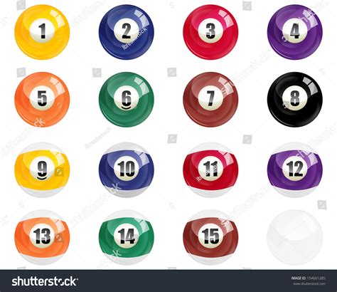 Isolated Colored Pool Balls Numbers 1 Stock Illustration 154661285 - Shutterstock