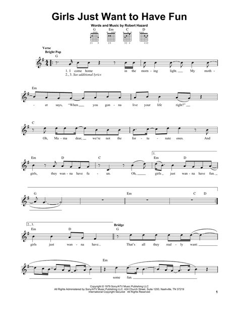 Girls Just Want To Have Fun | Sheet Music Direct