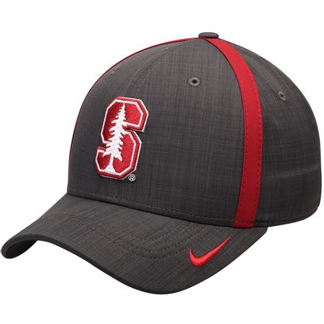 Nike Stanford Cardinal Anthracite 2017 AeroBill Sideline Swoosh Coaches Performance Flex Hat