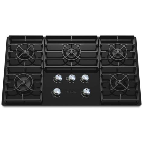 KitchenAid KGCC566RBL Architect Series II 36 in. Gas-on-Glass Gas ...