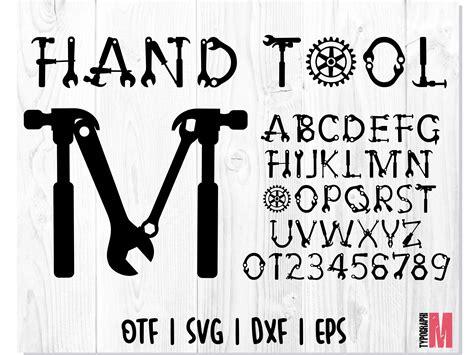 Hand Tool font OTF | Mr Fix font letters numbers SVG, Mr Fix - Inspire Uplift