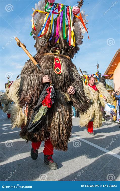 Slovene National Masks `kurent` Dancing on the Streets Editorial Stock Image - Image of culture ...